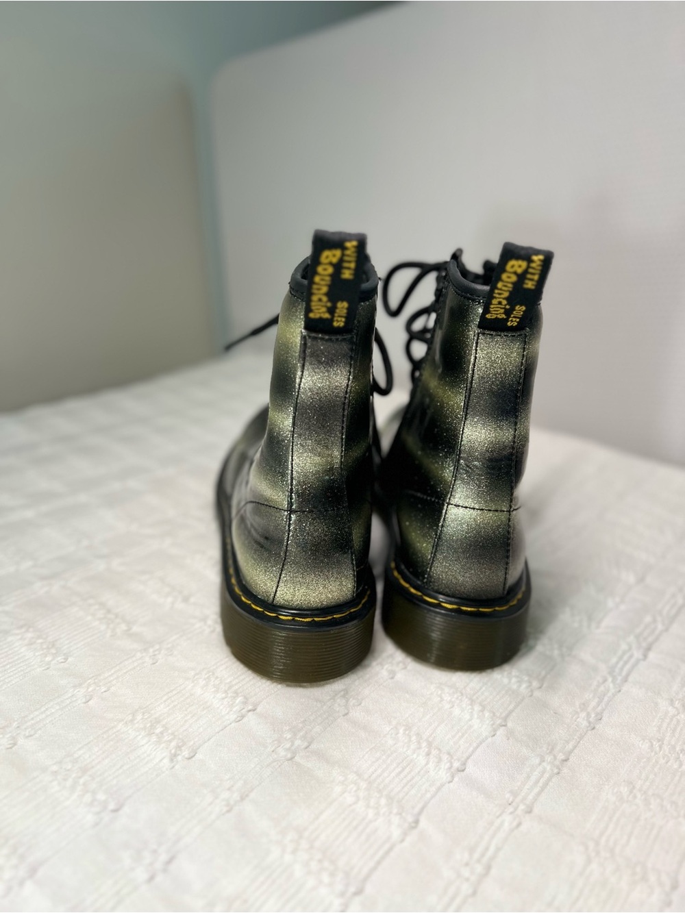 Dr. Martens Black Ombré Glittery Air Wait Boots - Picture 4 of 10